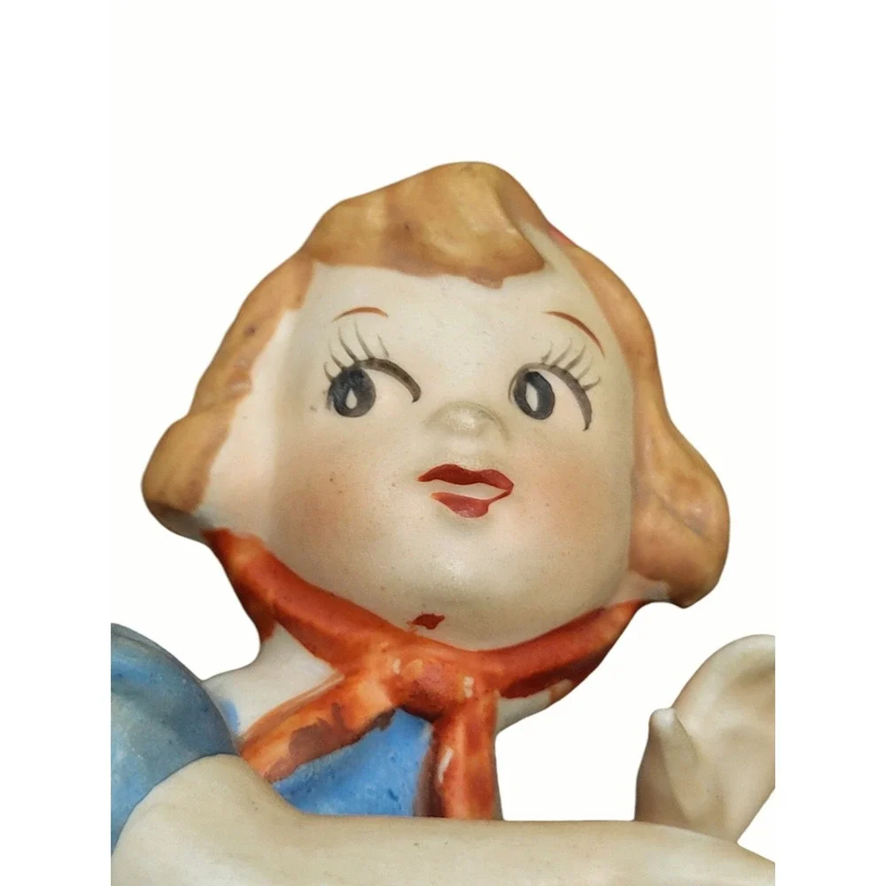 Vintage L&M Lipper & Mann Boy Girl Figure Sconce Wall Pocket Pair Japan 1956‎